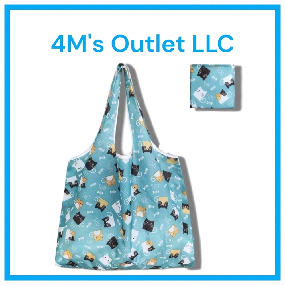 Cute Cat Print Tote Bag